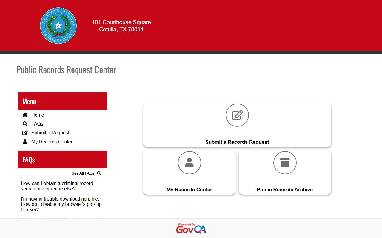 La Salle County GovQA public information request portal