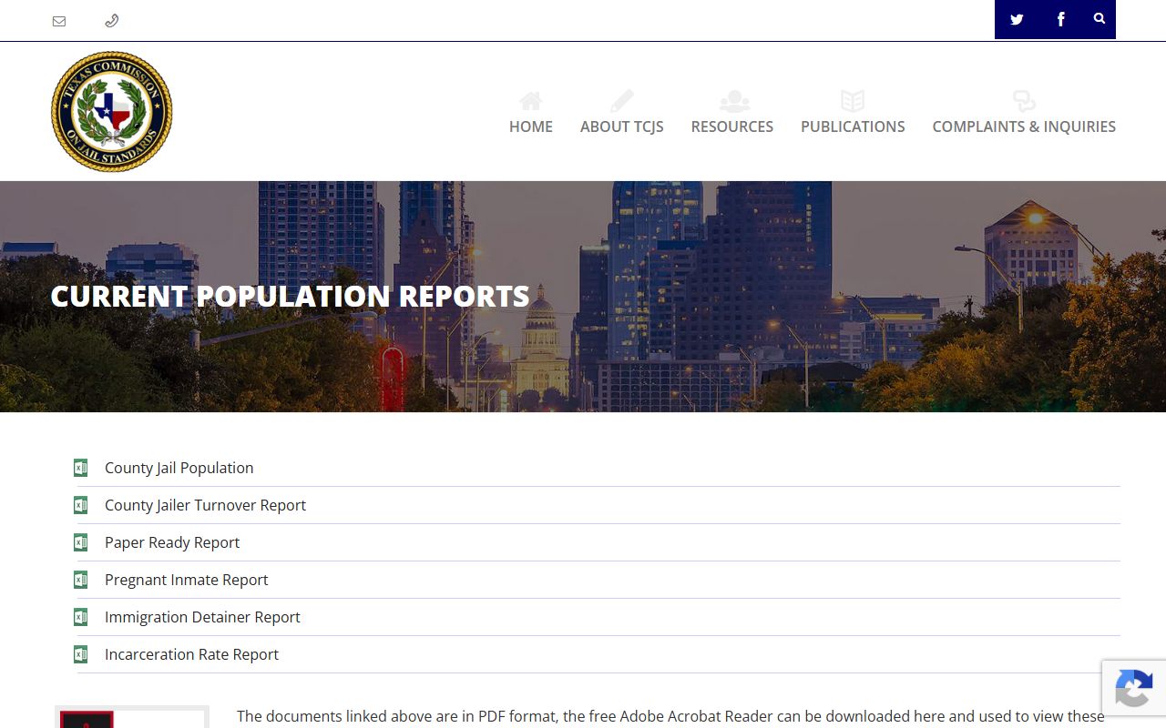 La Salle County inmate population TCJS population report page